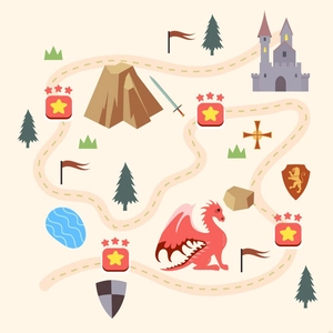 Game Map Illustration