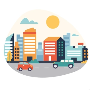 Downtown Building Illustration