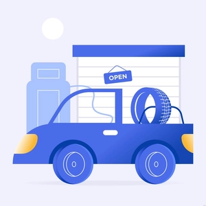Car Service Station Illustration