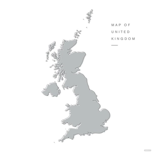 Grey UK Map Vector