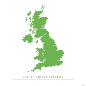 Green UK Map Vector