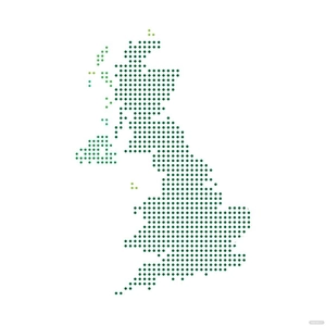 Dotted UK Map Vector