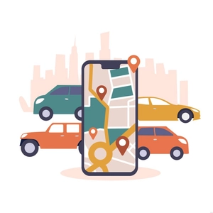 Car Sharing Concept Illustration