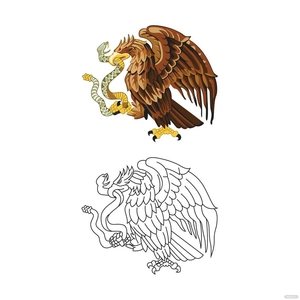 Mexican Flag Eagle Vector