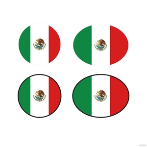 Mexican Circle Flag Vector