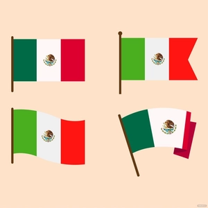 Flat Mexican Flag Vector