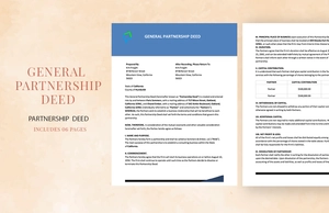 General Partnership Deed Template