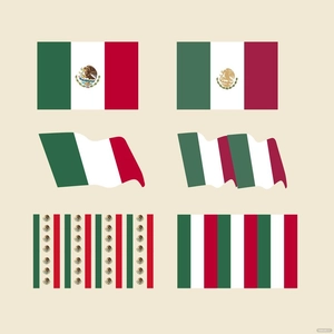Mexican Flag Stripes Vector