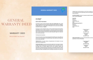 Editable General Warranty Deed Template