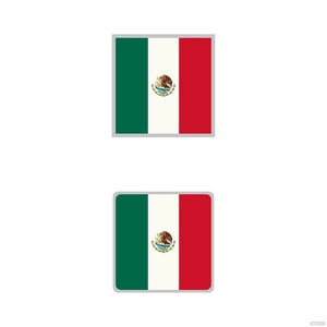 Square Mexican Flag Vector