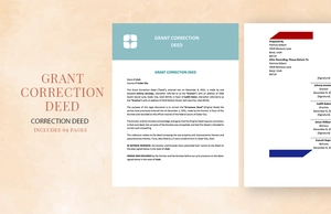 Grant Correction Deed Template