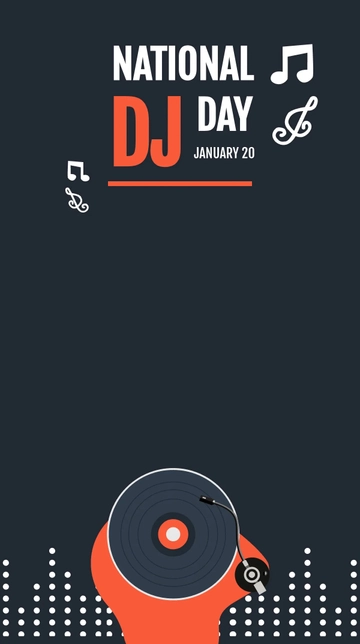 Free National Dj Day Snapchat Geofilter Template to Edit Online