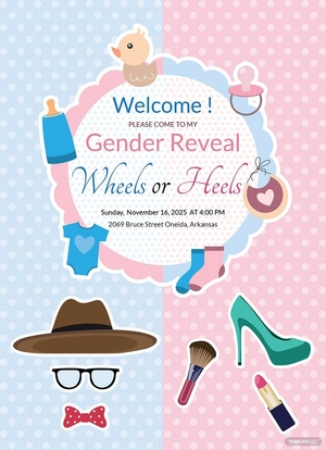 Wheels and Heels Invitation Template