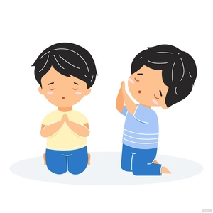 Boy Praying Vector