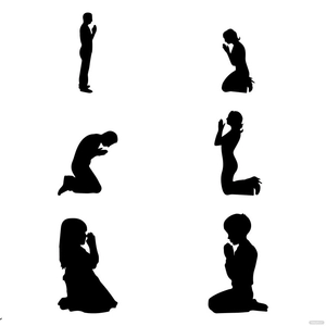 Black Praying Vector