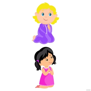 Girl Praying Vector