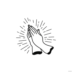 Praying Hands Tattoo Vector