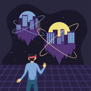 Metaverse City Illustration