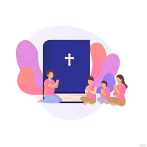 People Praying Vector