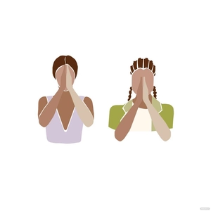 Woman Praying Vector