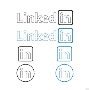 LinkedIn Outline Vector
