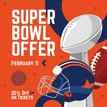 Free Super Bowl Giveaway Linkedin Post Template to Edit Online