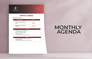 Monthly Agenda Template