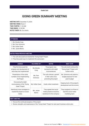 Agenda 21 Summary Template