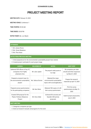 Agenda 21 Report Template
