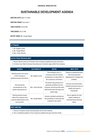 Agenda 21 Template Agenda 21 Template