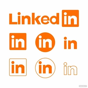 Orange Linkedin Vector
