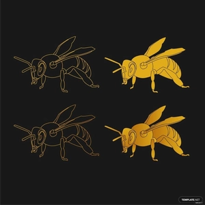 Golden Bee Vector