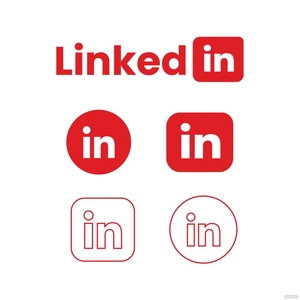 Red Linkedin Vector