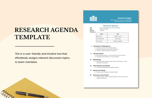 Research Agenda Template Research Agenda Template