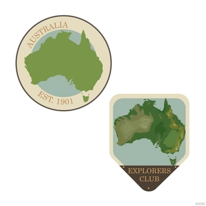 Australia Map Logo Vector