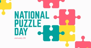 Free National Puzzle Day Facebook Post Template to Edit Online