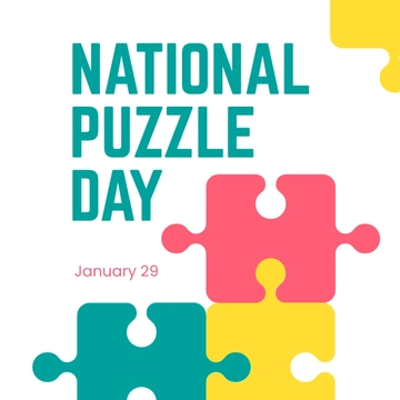 Free National Puzzle Day Instagram Post Template to Edit Online