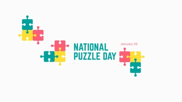 Free National Puzzle Day Youtube Banner Template to Edit Online