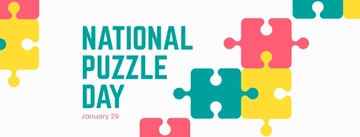 Free National Puzzle Day Facebook Cover Template to Edit Online