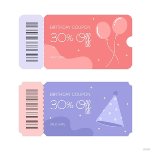 Birthday Coupon Vector