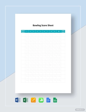 Bowling Score Sheet Template