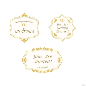 Wedding Label Vector