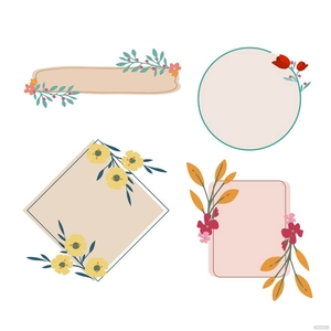 Flower Label Vector