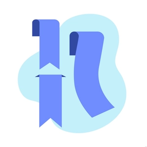 Blue Ribbon Bookmark Illustration