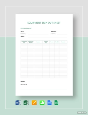 Equipment Sign Out Sheet Template Equipment Sign Out Sheet Template