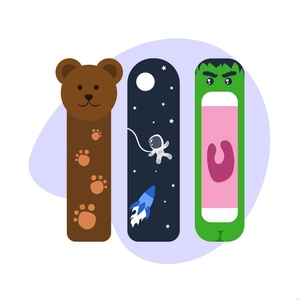 Kids Bookmark Illustration