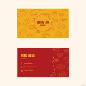 Bakery Business Card Vector