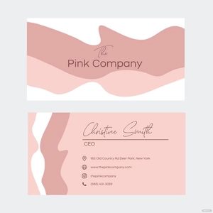 Pink Business Card Vector