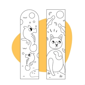 Coloring Bookmark Illustration