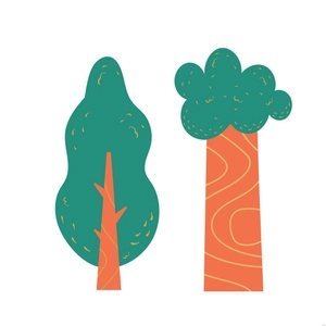 Tree Bookmark Illustration